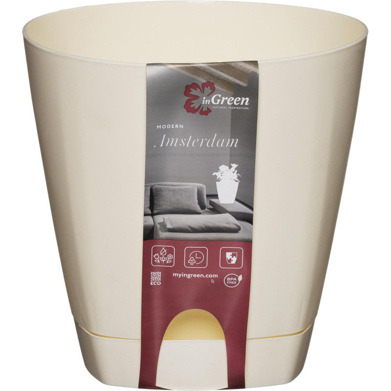 Горшок для цветов AMSTERDAM D 200, 4 л  Сливочный ING6201СЛ