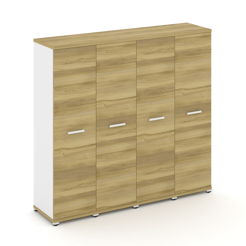 Concept Шкаф 4 узкие секции, 4 ниши CN.STU-446 W Дуб Винченцо/Белый Бриллиант/Металл Белый 1668*420*