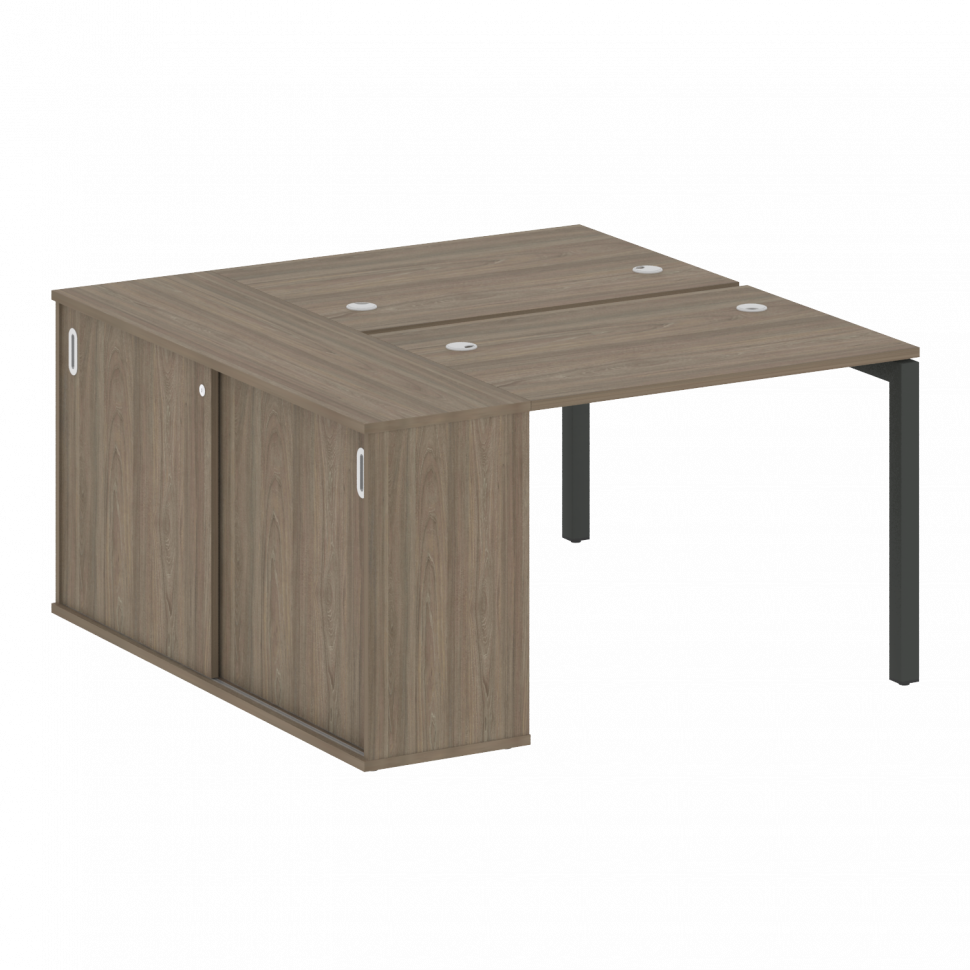 Metal System Quattro Рабочая станция с шкафом-купе на П-образном м/к 50БП.РС-СШК-1.1 Т Вяз Благородн