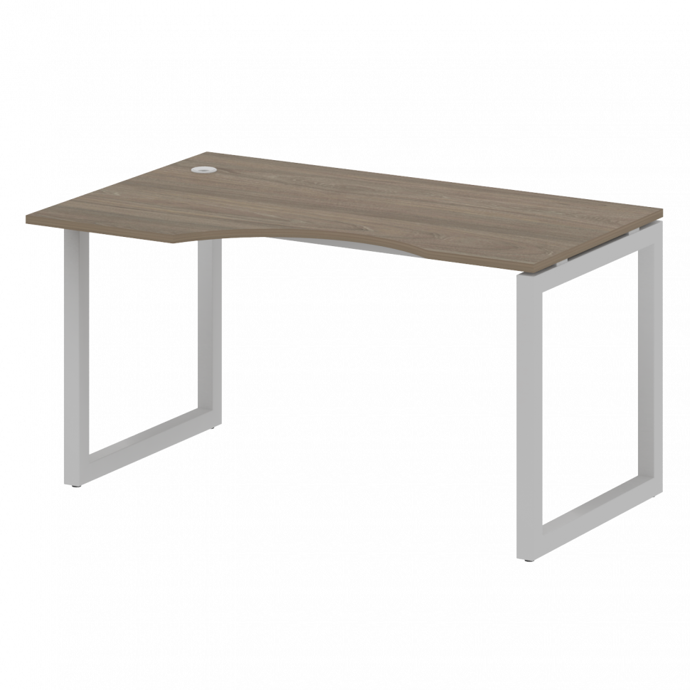 Metal System Quattro Стол криволинейный левый на О-образном м/к 50БО.СА-2 (L) Вяз Благородный/Металл