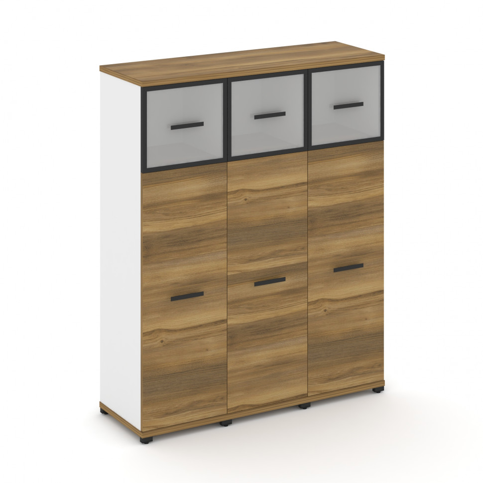 Concept Шкаф 3 узкие секции, 4 ниши CN.STU-434 RMB B Сандал Янтарный/Белый Бриллиант/Металл Черный/С