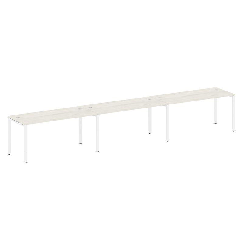 Metal System Рабочая станция на 3 места на П-образном м/к БП.СМ-3.4 Дуб Наварра/Металл Белый 4800*72 Metal System Рабочая станция на 3 места на П-образном м/к БП.СМ-3.4 Дуб Наварра/Металл Белый 4800*72