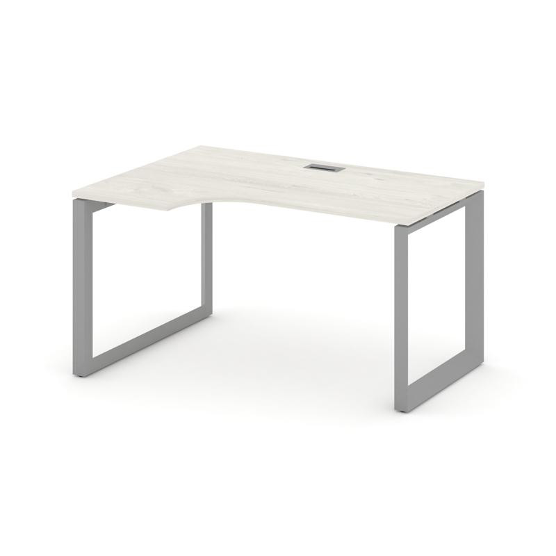 Style Project Стол рабочий эргономичный SN-59O.SPA-011(L) Дуб Наварра/Металл Серый/Серебро Заглушка