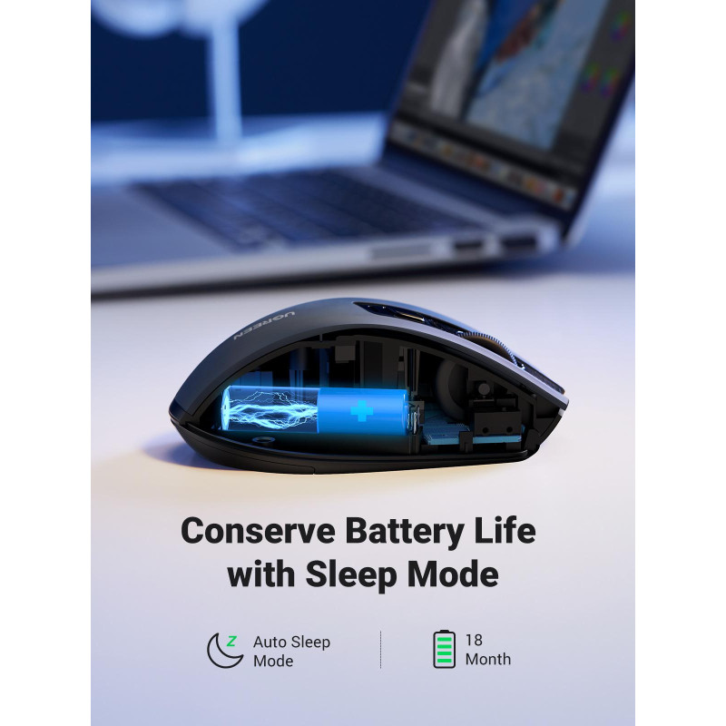 Мышь компьютерная Ugreen MU006 (90545) 2.4G 4000dpi/черный/WLS