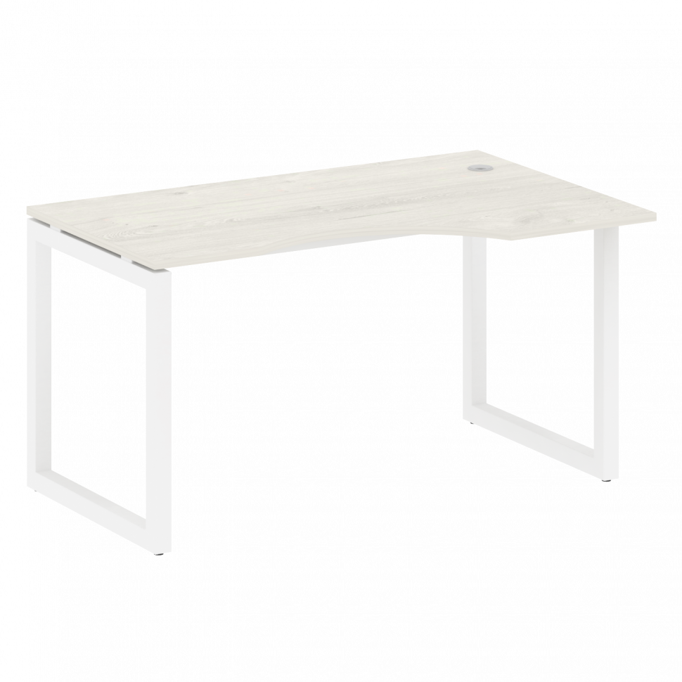 Metal System Quattro Стол криволинейный правый на О-образном м/к 50БО.СА-2 (R) Дуб Наварра/Металл Бе