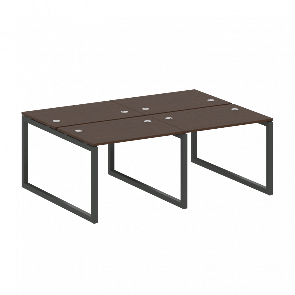 Metal System Quattro Рабочая станция на 4 места на О-образном м/к 50БО.СМ-4.1 Венге Цаво/Металл Антр