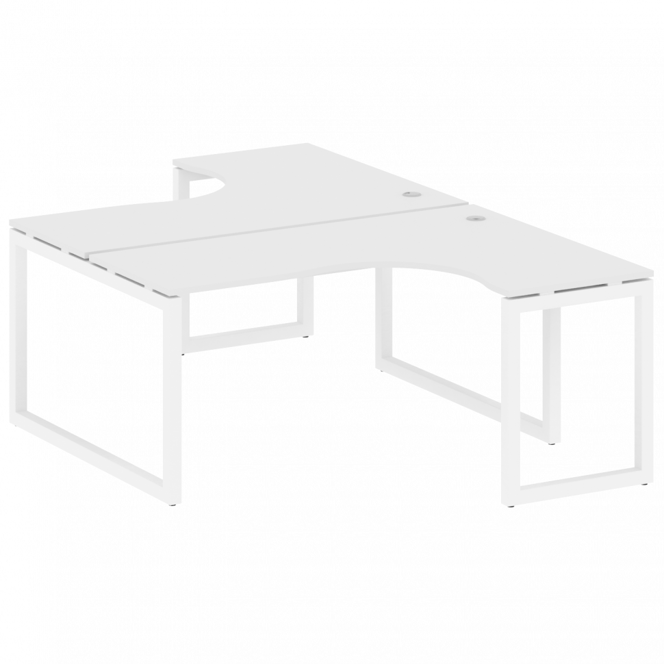Metal System Quattro Рабочая станция криволинейная на О-образном м/к 50БО.РАС-СА-2.4 Белый/Металл Бе