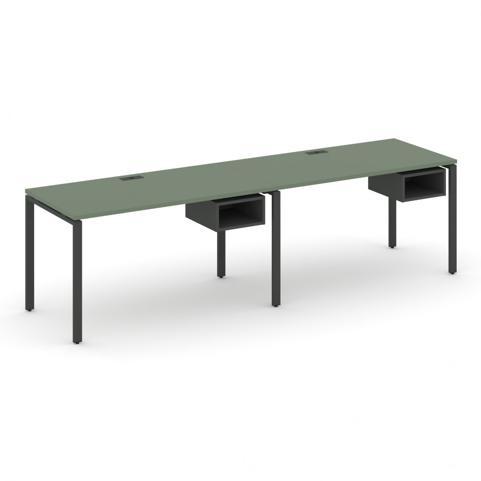 Concept Рабочая станция односторонняя с подвес. тумбами 2 места CN.ORS-101 Кобо/Антрацит/Металл Антр