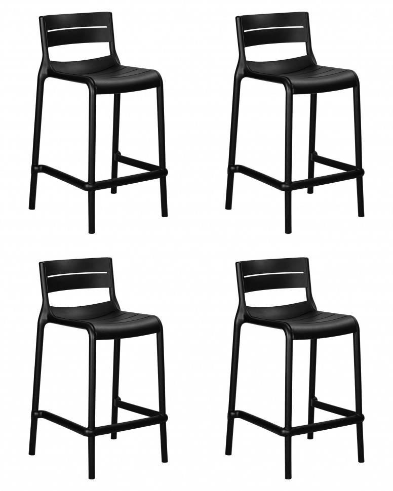 Набор 4 шт Стул полубарный DOBRIN NESSA, черный (B-03)