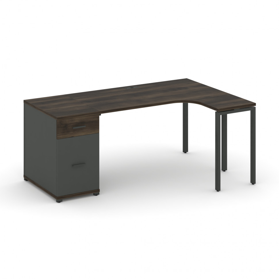 Concept Стол эргономичный CN.SA-404(R) A Дуб Мали/Антрацит/Металл Антрацит 2000*1180*750 Concept Стол эргономичный CN.SA-404(R) A Дуб Мали/Антрацит/Металл Антрацит 2000*1180*750
