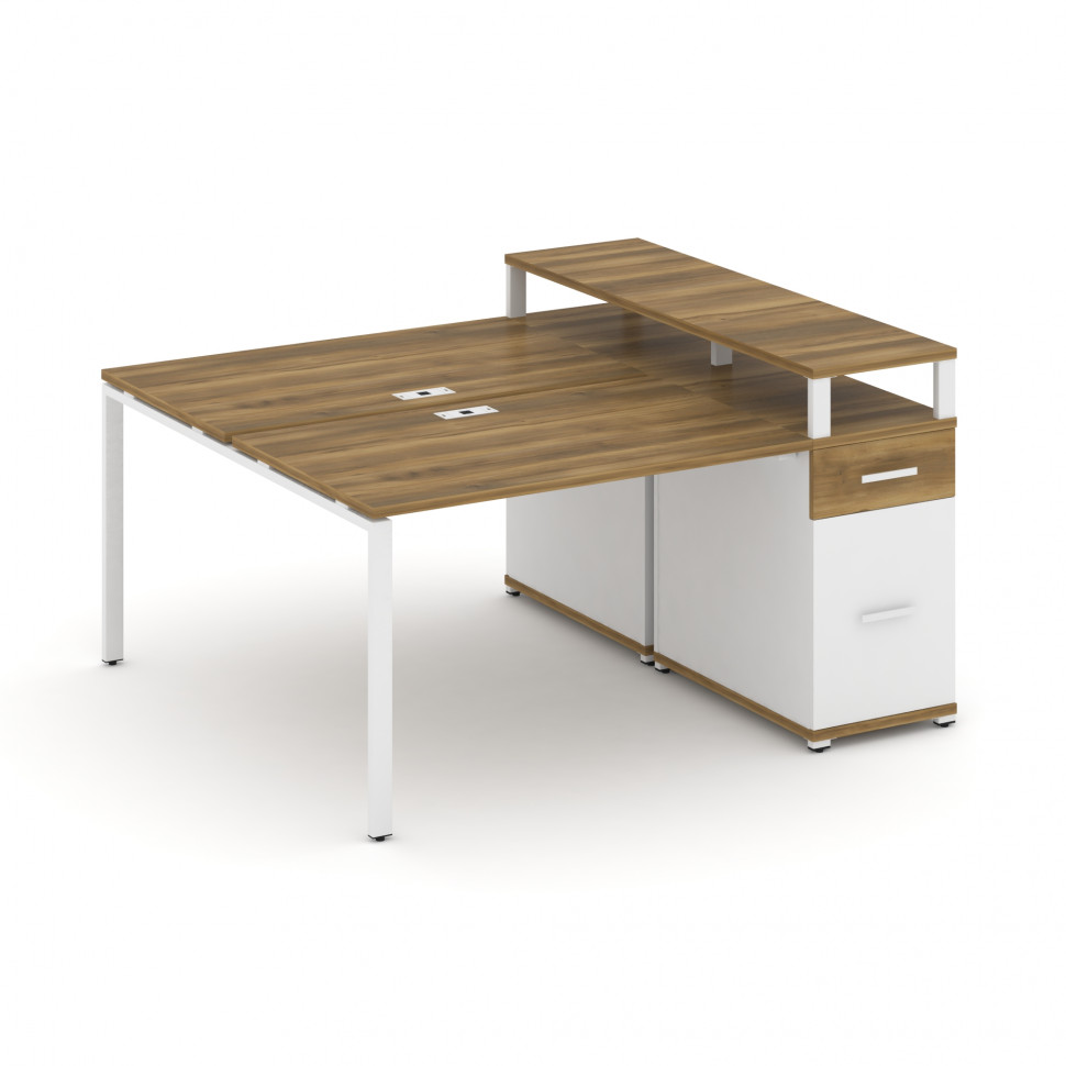 Concept Рабочая станция с 1 опорной тумбой CN.DRS-414 W Сандал Янтарный/Белый Бриллиант/Металл Белый Concept Рабочая станция с 1 опорной тумбой CN.DRS-414 W Сандал Янтарный/Белый Бриллиант/Металл Белый