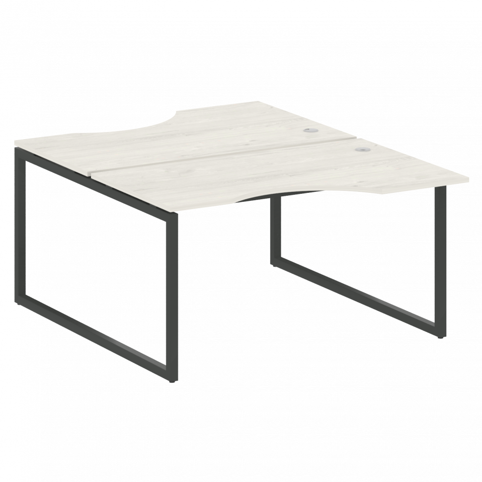 Metal System Quattro Рабочая станция криволинейная на О-образном м/к 40БО.РАС-СА-2.2 Дуб Наварра/Мет