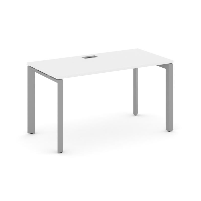 Style Project Стол письменный SN-59P.SP-003 Белый/Металл Серый/Серебро Заглушка 1380*600*750