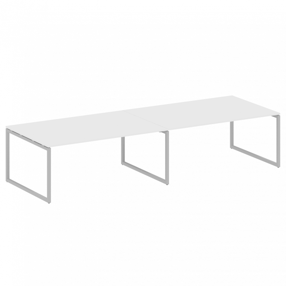 Metal System Quattro Перег. стол (2 столешницы) на О-образном м/к 40БО.ПРГ-2.5 Белый/Металл Серый 36