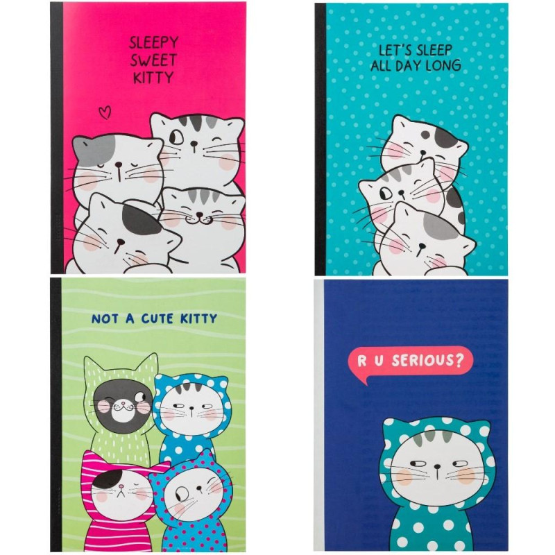 Тетрадь общая So Many Cats 60л, B5, блок бел, клетка,пл.обл.,в ассортимент