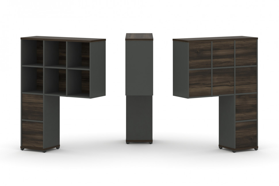 Concept Надставка высокая CN.ONV-005 Дуб Мали/Антрацит/Металл Антрацит 1099*350*1486