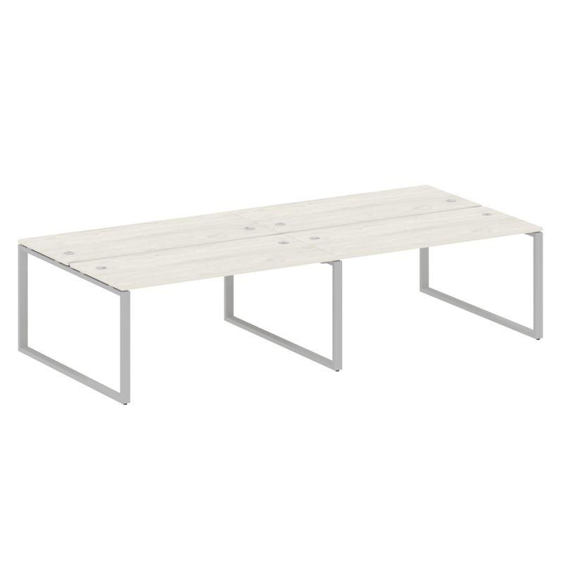 Metal System Рабочая станция на 4 места на О-образном м/к БО.СМ-4.4 Дуб Наварра/Металл Серый 3200*14