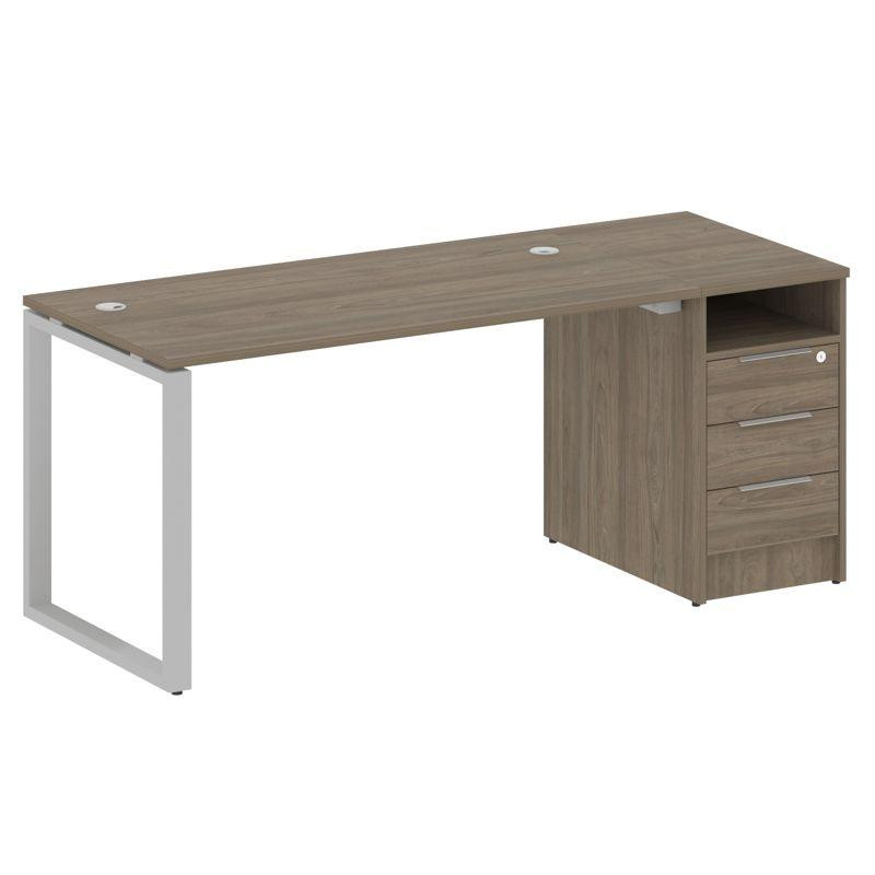 Metal System Рабочая станция с тумбой на О-образном м/к БО.РС-СТП-1.3 Вяз Благородный/Металл Серый 1 Metal System Рабочая станция с тумбой на О-образном м/к БО.РС-СТП-1.3 Вяз Благородный/Металл Серый 1