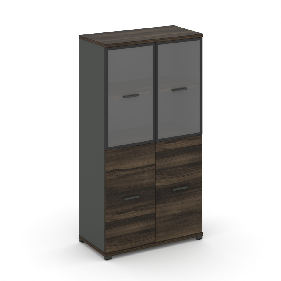 Concept Шкаф 1 широкая секция, 4 ниши CN.STS-412 RPB A Дуб Мали/Антрацит/Металл Антрацит/Прозрачный