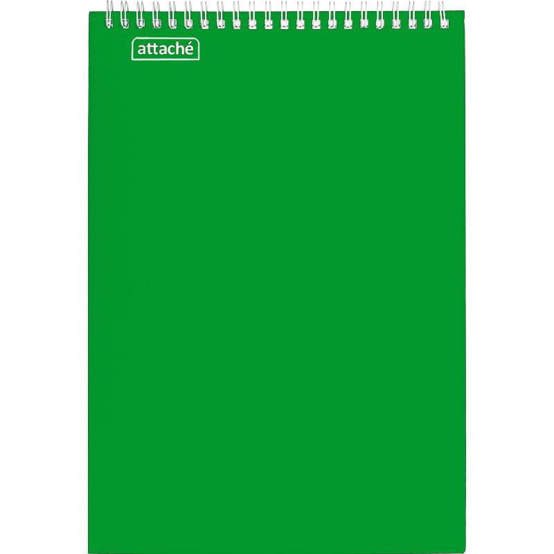 Блокнот на спирали А4 60л. ATTACHE,т.-зеленый, блок 60г, обложка 215г