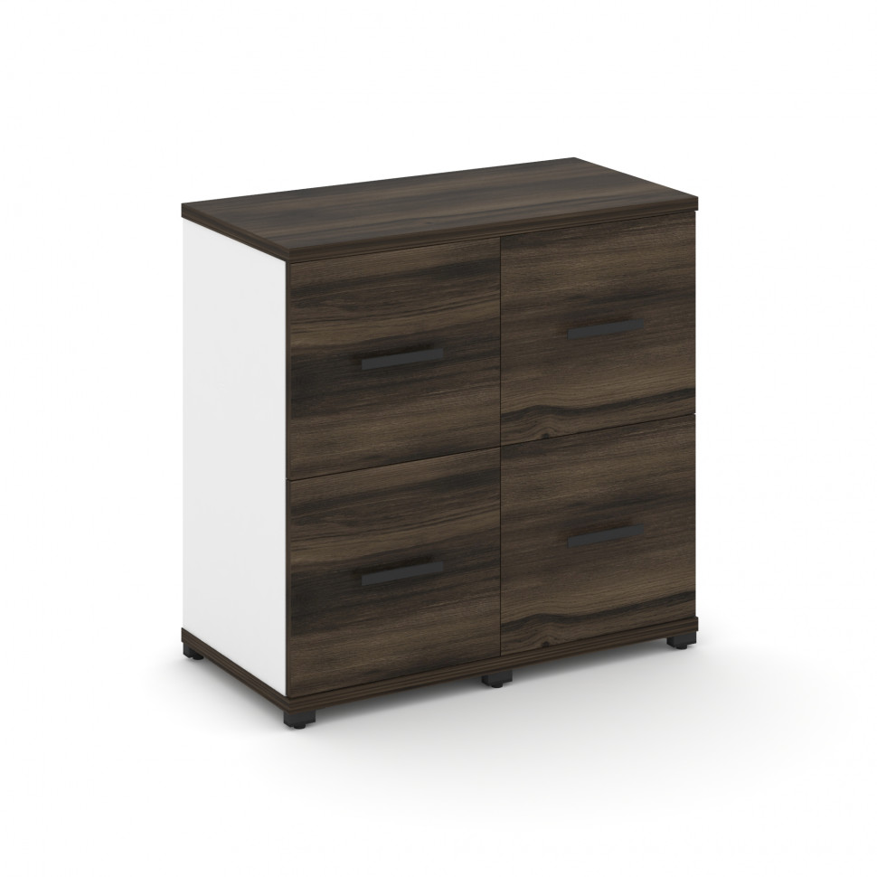 Concept Шкаф 2 узкие секции, 2 ниши CN.STU-222 B Дуб Мали/Белый Бриллиант/Металл Черный 836*420*818