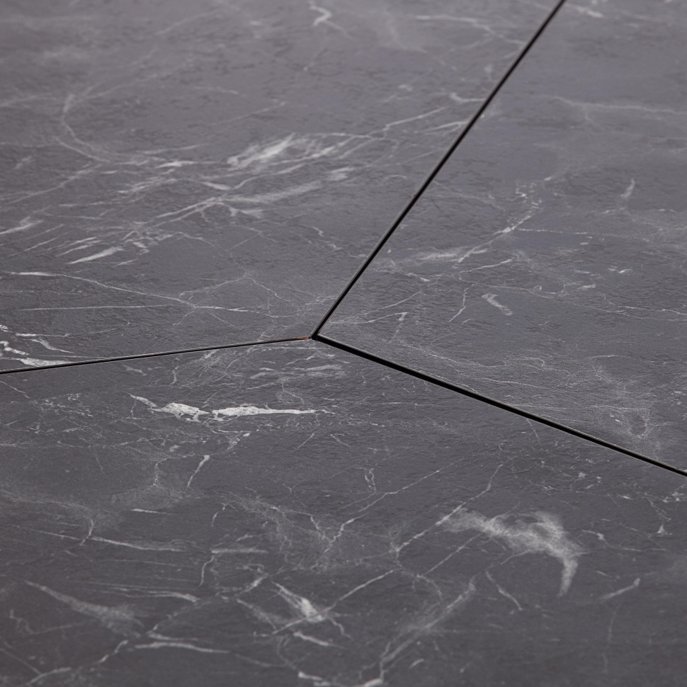 Стол складывающийся YOOP (mod. 1202) ЛДСП+меламин/металл, 100 х 100 х 72 см, чёрный мрамор/чёрный