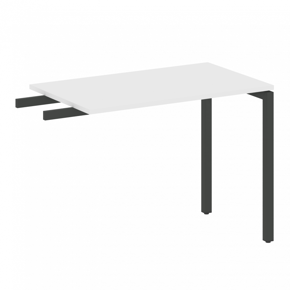 Metal System Quattro Приставной элемент на П-образном м/к 40БП.ПР-3 Белый/Металл Антрацит 1000*600*7