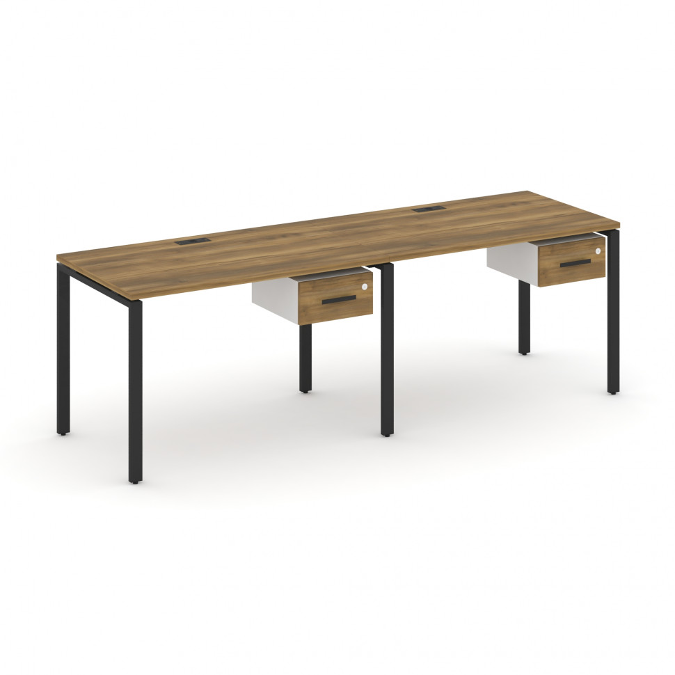 Concept Рабочая станция односторонняя с подвес. тумбами 2 места CN.ORS-110 B Сандал Янтарный/Белый Б