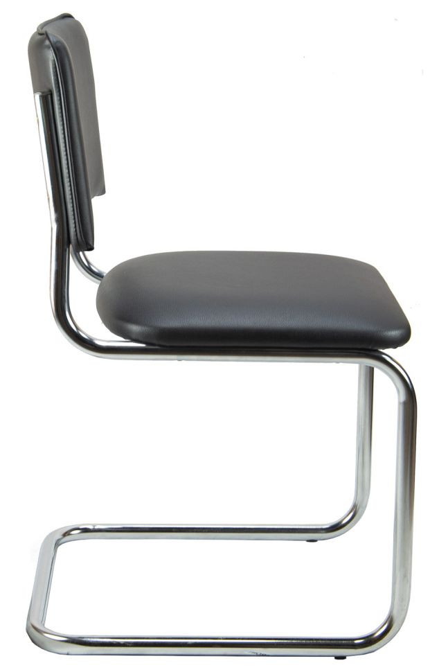 Стул сильвия хром Кожа зам Чёрный