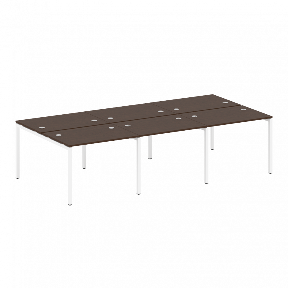 Metal System Quattro Рабочая станция на 6 раб. мест на П-образном м/к 40БП.СМ-6.1 Венге Цаво/Металл Metal System Quattro Рабочая станция на 6 раб. мест на П-образном м/к 40БП.СМ-6.1 Венге Цаво/Металл