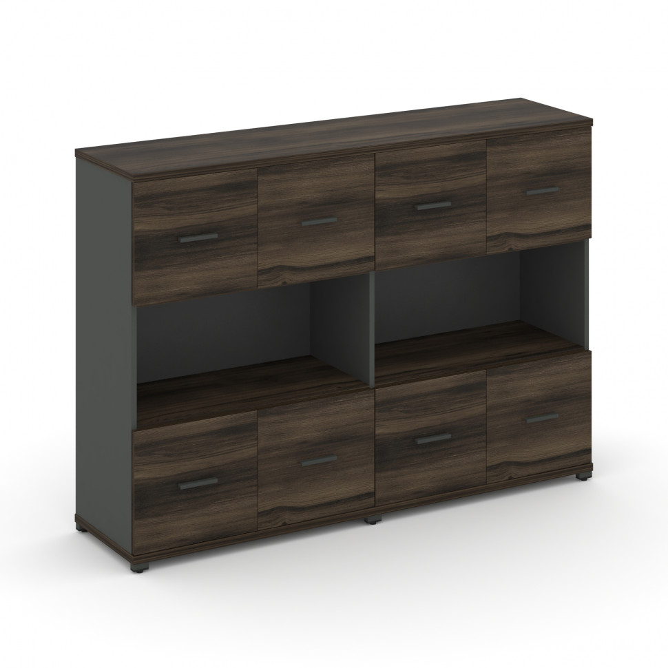 Concept Шкаф 2 широкие секции, 3 ниши CN.STS-325 A Дуб Мали/Антрацит/Металл Антрацит 1668*420*1186