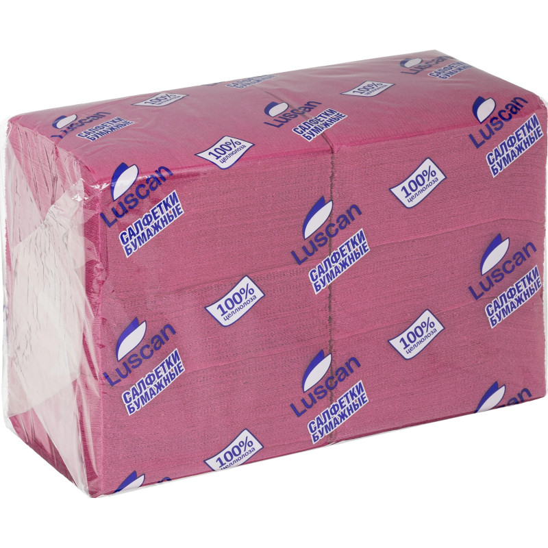 Салфетки бумажные Luscan Profi Pack 1сл24х24 бордовый400шт/уп