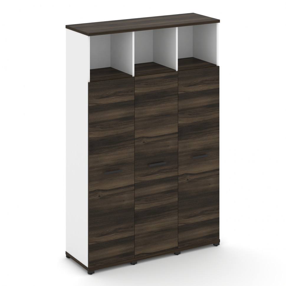 Concept Шкаф 3 узкие секции, 5 ниш CN.STU-536 B Дуб Мали/Белый Бриллиант/Металл Черный 1252*420*1922