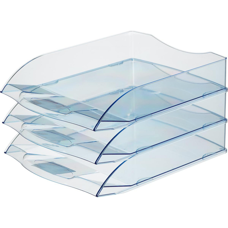 Лоток горизонтальный Attache office прозрачный голубой