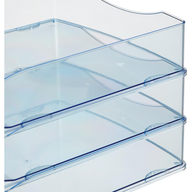 Лоток горизонтальный Attache office прозрачный голубой