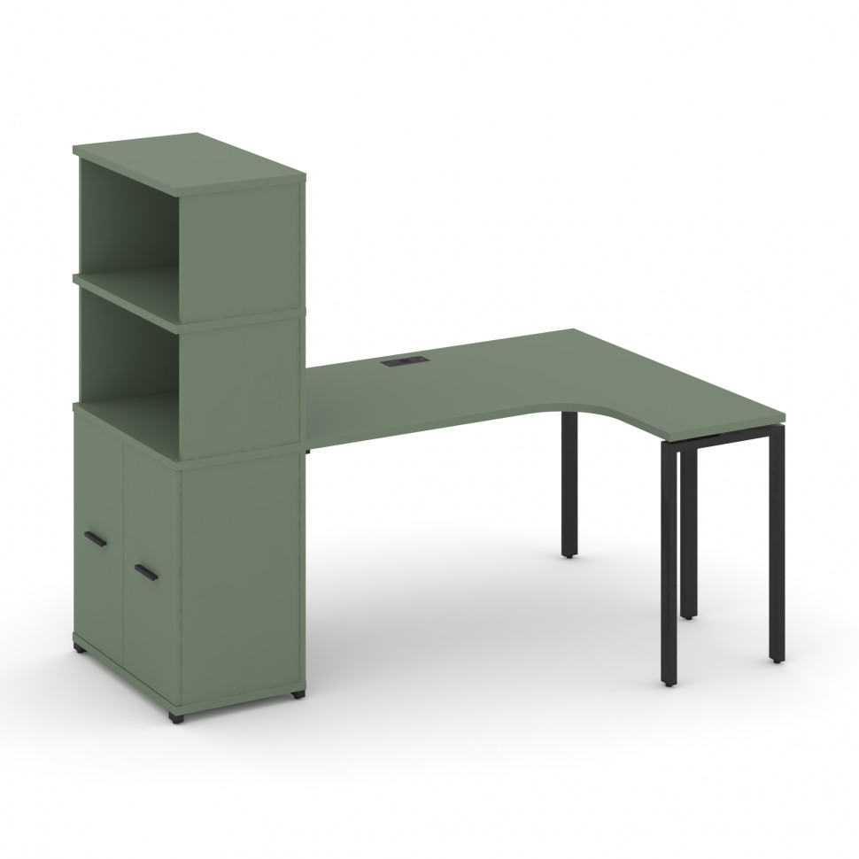 Concept Стол эргономичный с опорным распаш. шкафом с надставкой выс. CN.SA-216(R) B Кобо/Металл Чер Concept Стол эргономичный с опорным распаш. шкафом с надставкой выс. CN.SA-216(R) B Кобо/Металл Чер