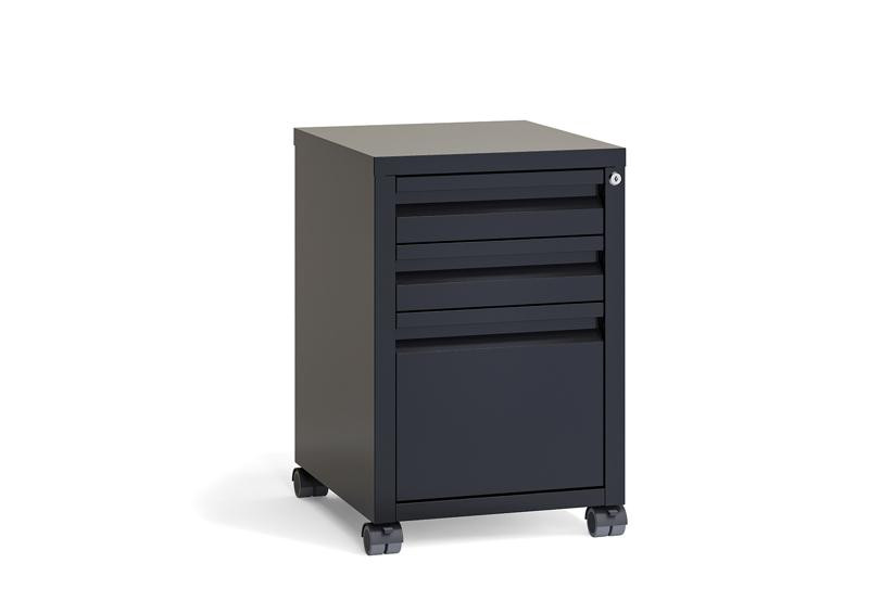 Riva Metal Тумба мобильная металлическая (центральный замок) RM.TM-21.1 Металл Антрацит 440*494*658