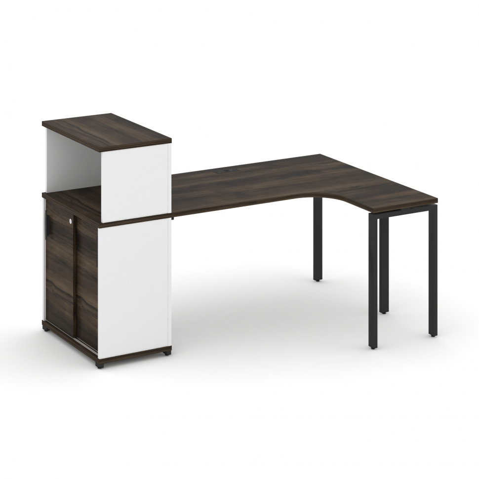 Concept Стол эргономичный с опорным шкафом-купе с надставкой низ. CN.SA-219(R) B Дуб Мали/Белый Бри Concept Стол эргономичный с опорным шкафом-купе с надставкой низ. CN.SA-219(R) B Дуб Мали/Белый Бри