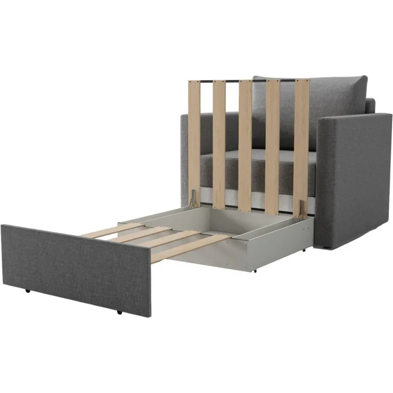 Кресло SAL_0MX_АЛЬФА раскладное, ткань Рогожка Шифт темно-серый