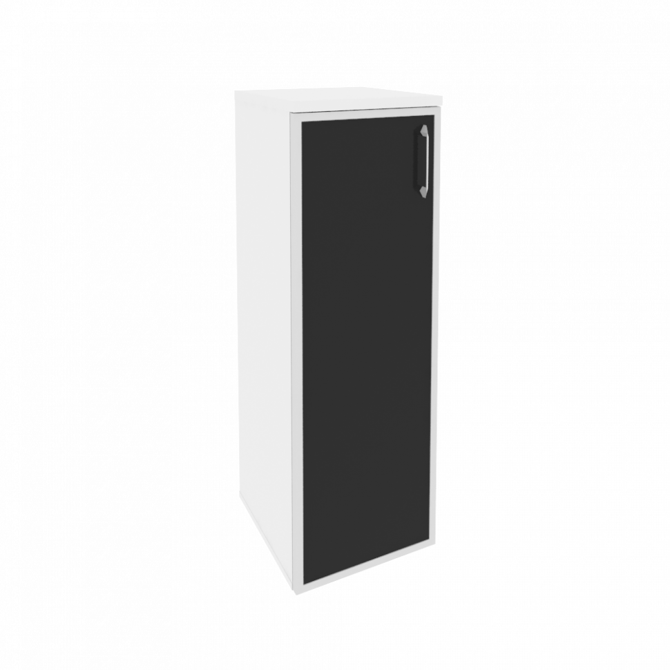 Onix Шкаф средний узкий левый O.SU-2.4 R (L) black Белый Бриллиант/Cтекло Black 400*420*1207