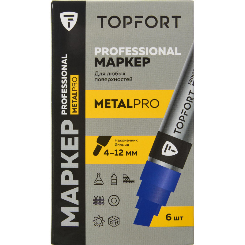 Маркер для металла TOPFORT MetalPro 4-12 мм синий