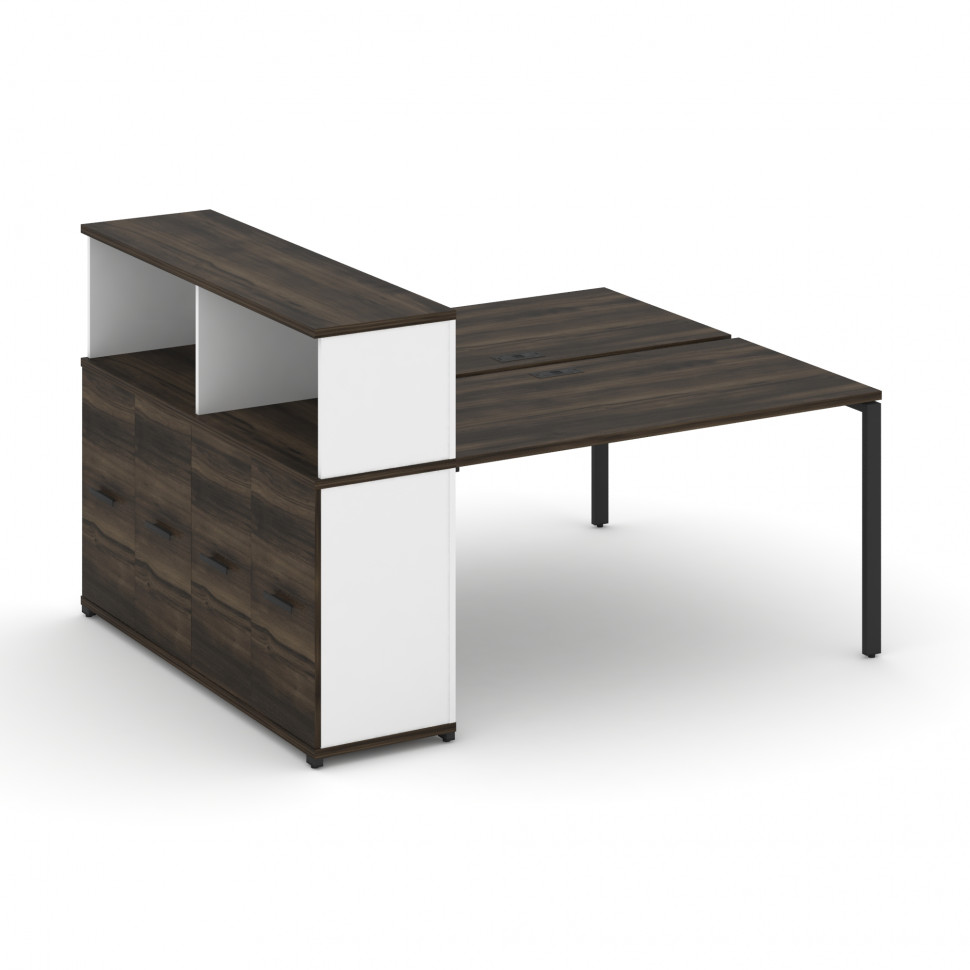 Concept Рабочая станция с опорным распаш. шкафом с надставкой низ. CN.DRS-227 B Дуб Мали/Белый Брилл