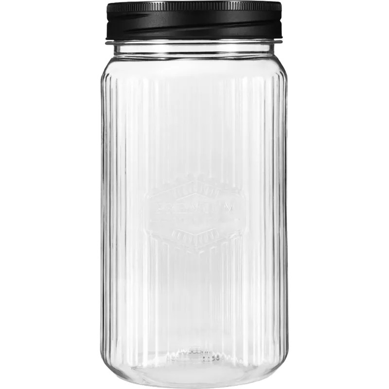 Банка квадратная с рельефом PREMIUM 1,3л, 3шт (Черный)