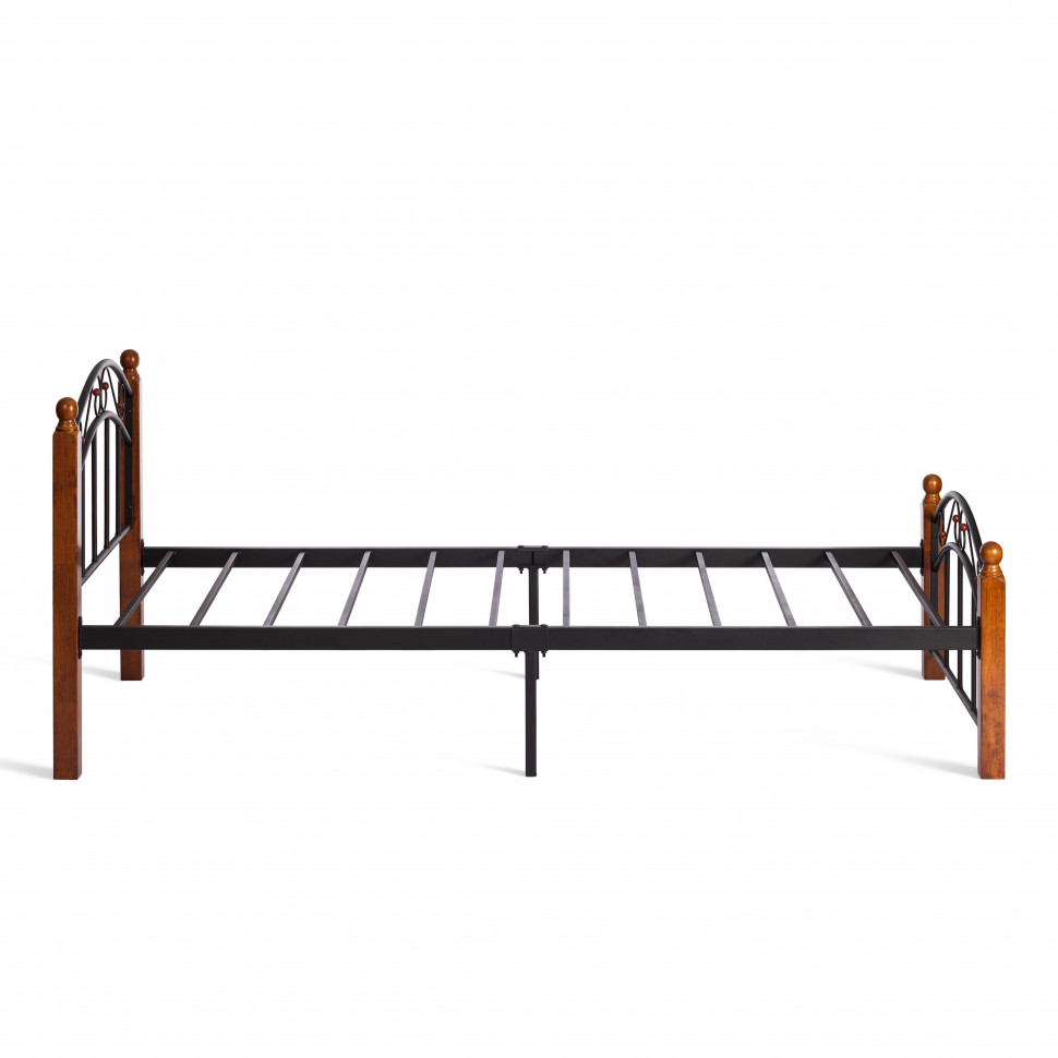 Кровать AT-8077 дерево гевея/металл, 90*200 см (Single bed), красный дуб/черный