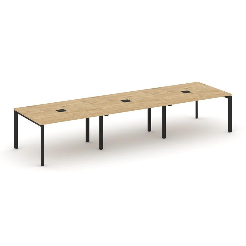 Style Project Стол переговорный SN-59P.SPRG-052 Тиквуд Светлый/Металл Черный 3540*1180*750