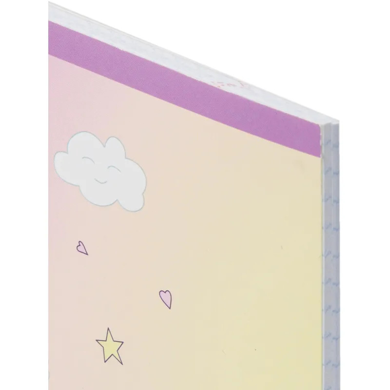 Тетрадь общая А5 48л Uniland роз,клет,скреп, ВД-лак