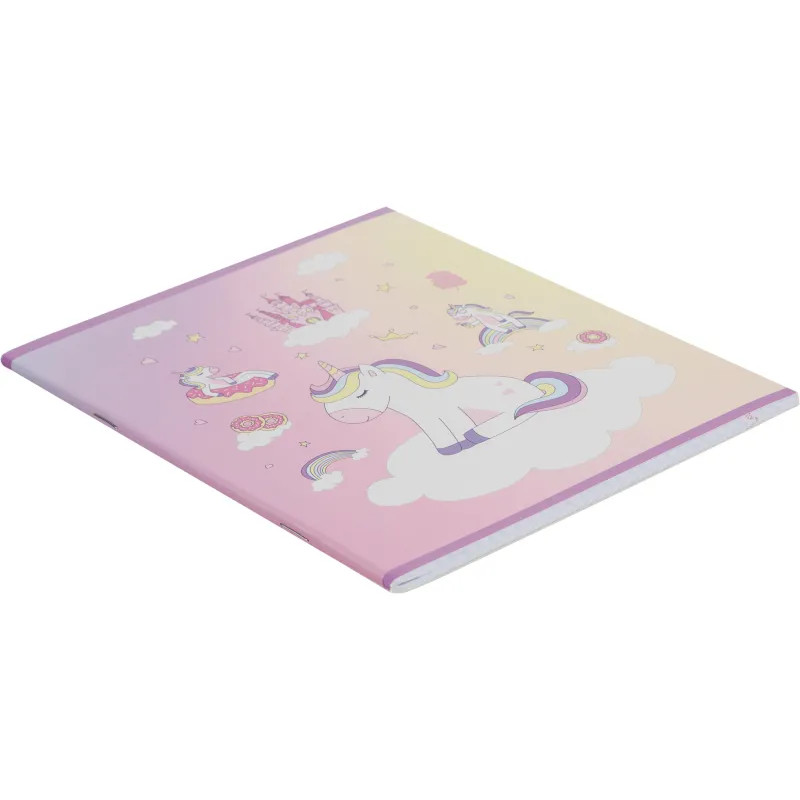 Тетрадь общая А5 48л Uniland роз,клет,скреп, ВД-лак