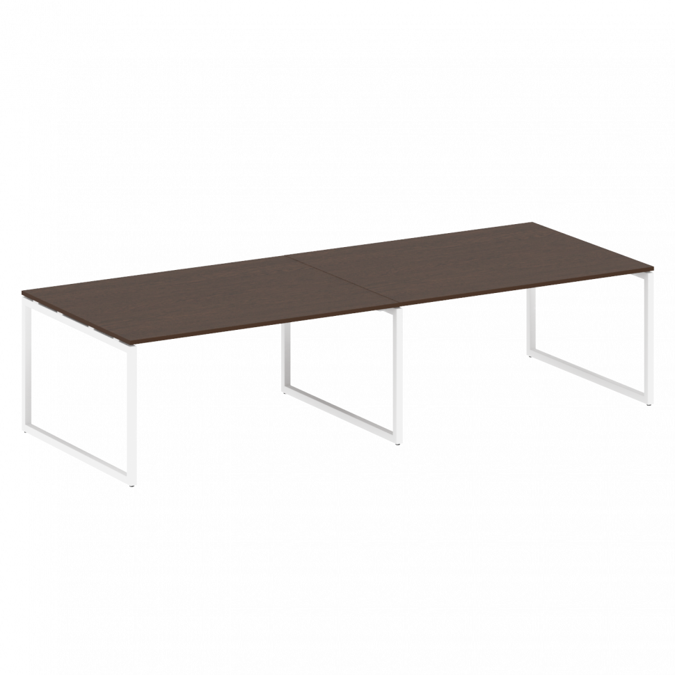 Metal System Quattro Перег. стол (2 столешницы) на О-образном м/к 40БО.ПРГ-2.4 Венге Цаво/Металл Бел