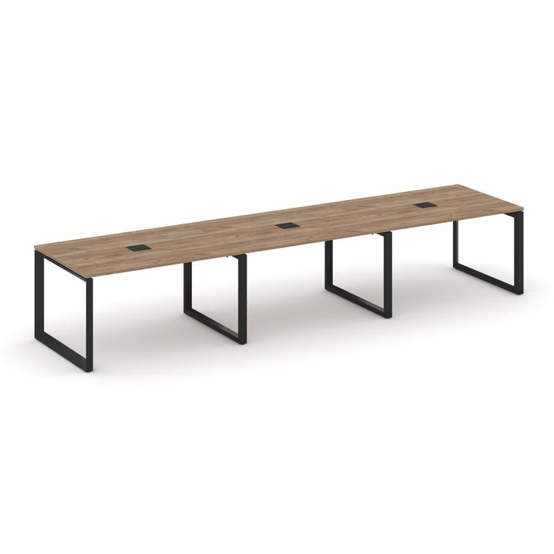 Style Project Стол переговорный SN-59O.SPRG-021 Дуб Табак/Металл Черный 2940*980*750