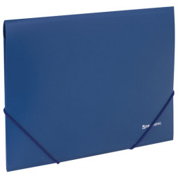 Папка на резинках BRAUBERG, стандарт, синяя, до 300 листов, 0,5 мм, 221623